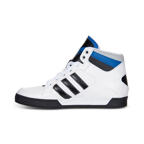 adidas Originals Hard Court Hi Casual Sneakers in White/Black/Blue ...