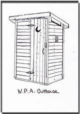 Outhouse Drawings Sketch Coloring Page sketch template
