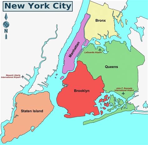 The Boroughs Of New York Map - Camile Violetta