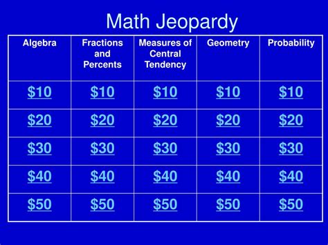 PPT - Math Jeopardy PowerPoint Presentation, free download - ID:598213