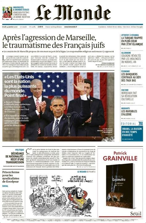 Newspaper Le Monde (France). Newspapers in France. Thursday's edition ...