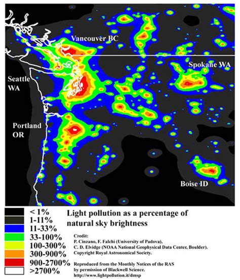 Light Pollution Map of Northwest - Northwest Chapter of the International Dark-Sky Association