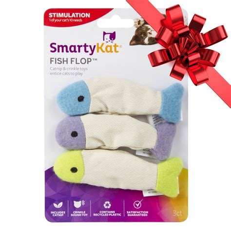 SmartyKat Fish Flop Crinkle Catnip Cat Toy, 3 Count - Walmart.com