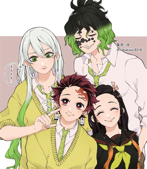 Daki y Gyutaro se inscriben en Kimetsu Gakuen con este genial fanart de ...