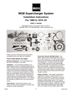 Fillable Online MGB Supercharger System - Moss Motors Fax Email Print - pdfFiller