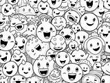 Smiley Faces Coloring Fun  Page sketch template