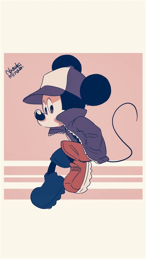 a drawing of mickey mouse wearing a hat