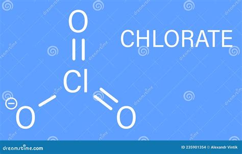 Chlorate Anion Molecule, Chemical Structure. Skeletal Formula. Vector Illustration ...