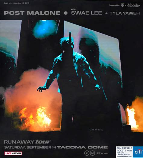 Post Malone Runaway Tour in Seattle at Tacoma Dome