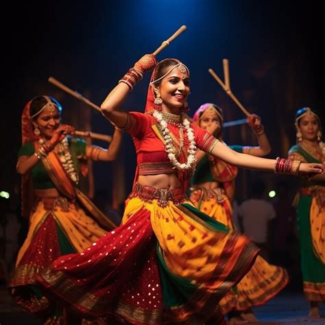 Premium AI Image | Dandiya Festival Dandiya Raas Dandiya Navratri ...