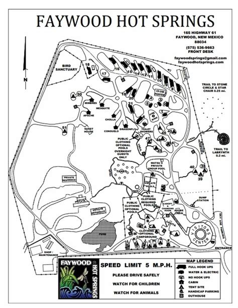 Resort Map | Faywood Hot Springs | Hot springs, Map, Springs