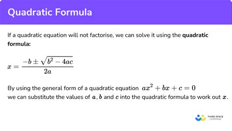 Quadratic Formula - GCSE Maths - Steps, Examples & Worksheet ...