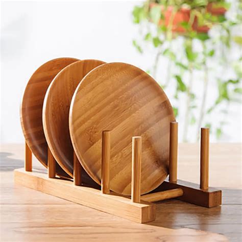 Aliexpress.com : Buy Wooden Drainer Plate Stand Practical Wooden Dish Plate Fold Rack Holder ...