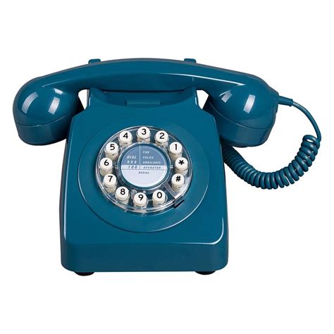 Wild Wood 746 Rotary Design Retro Landline Telephone Biscay Blue ...