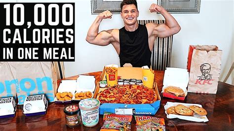 10,000 Calorie Challenge IN ONE HOUR | Epic Cheat Day | Man Vs Food ...