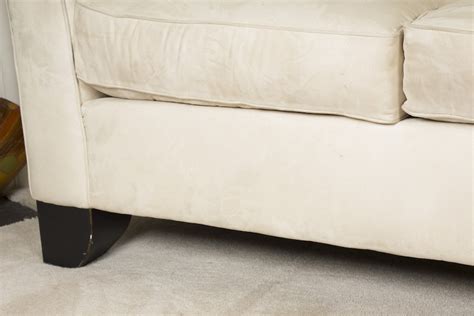 Ivory Ultrasuede Couch | EBTH