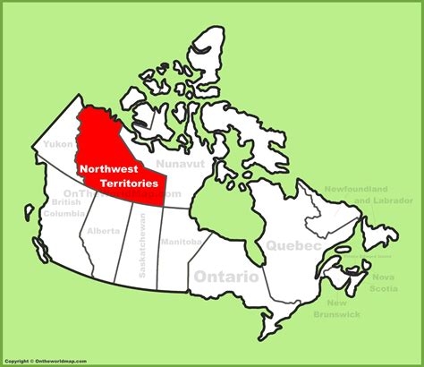 Northwest Territories location on the Canada Map - Ontheworldmap.com