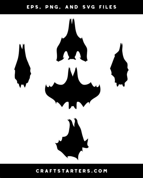 Hanging Bat Silhouette Clip Art