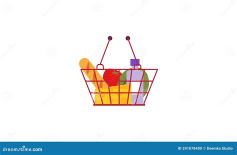 Grocery Bags Set. Plastic and Paper Pack Logo Stock Vector - Illustration of graphics, carton ...