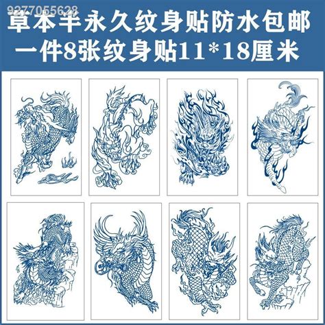 Herbal semi-permanent tattoo stickers Pixiu Qilin Qiongqi Shanhaijing Mythical beast tattoo ...