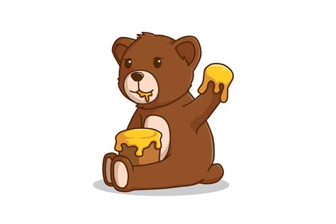 Bear Eating Honey Cartoon Illustration Graphic by xis666.graphic ...