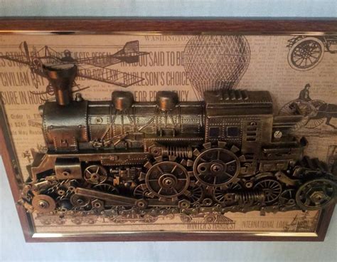 Steampunk painting steampunk train railroad railway gears | Etsy