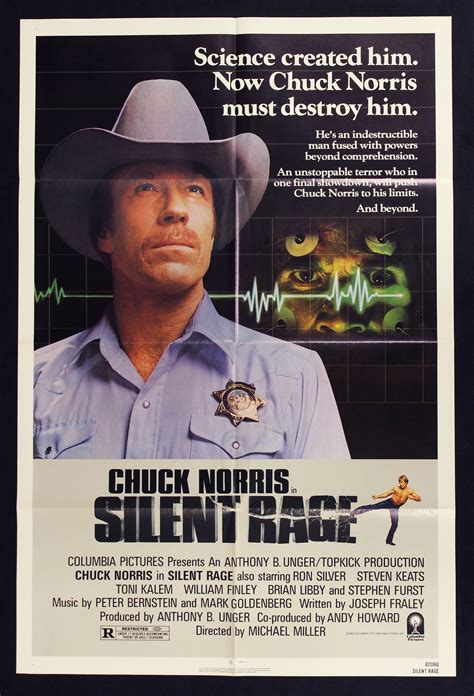 Vintage 80s Movie Poster Original 1982 Silent Rage Retro 80's Film One Sheet Chuck Norris Karate ...