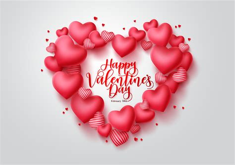 Valentines hearts vector background. Happy valentines day greeting ...