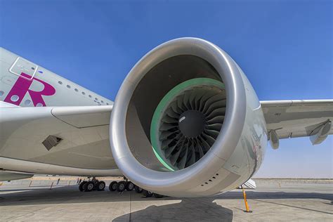 Rolls-Royce Trent 900 Engine on Airbus A380 at Dubai Air Show, UAE ...