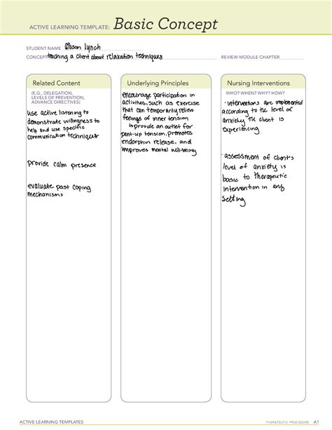 Anxiety Disorder- Teaching A Client About Relaxation Techniques ...