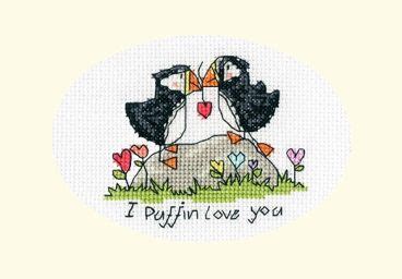 Greeting Card - I Puffin Love You | Bothy Threads