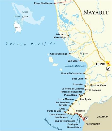 Mexico Pacific Coast Vacation Towns | Hotels, Map, Dining | Nayarit, Mexico travel, Mexico ...