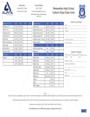 Merewether High School Uniform - Fill and Sign Printable Template Online