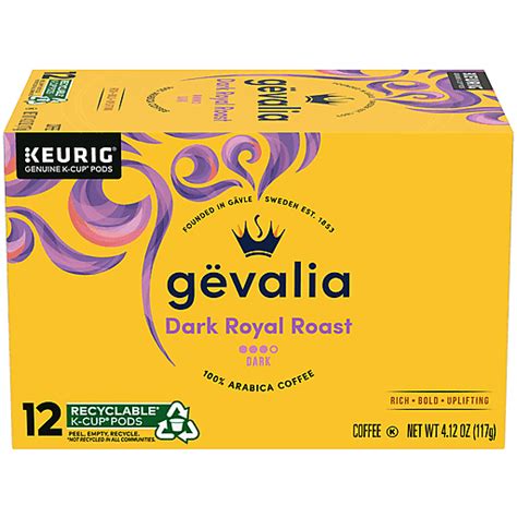 Gevalia Dark Royal Roast Dark Roast K‐Cup® Coffee Pods, 12 ct. Box ...