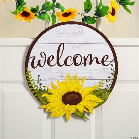 Sunflower Welcome Door Sign | Oriental Trading