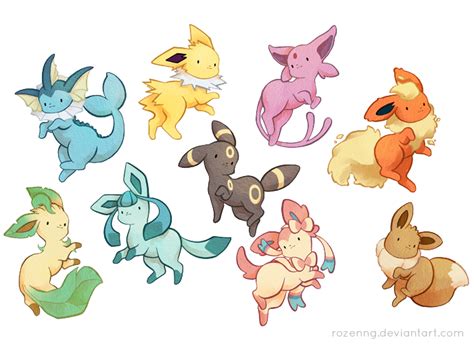 Eevee family by Rozenng on DeviantArt