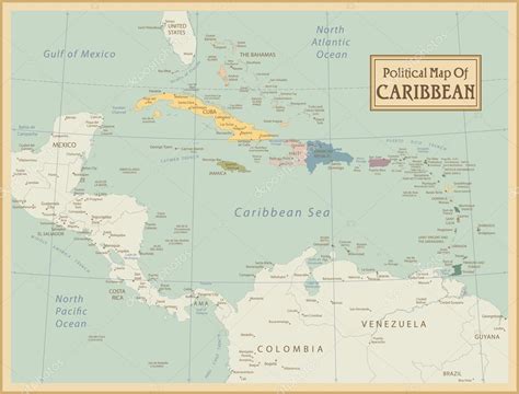 Caribbean -highly detailed map. Stock Vector Image by ©Ekler #76388979