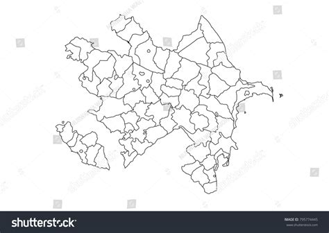 Azerbaijan Outline Map Detailed Isolated Vector Stock Vector (Royalty ...