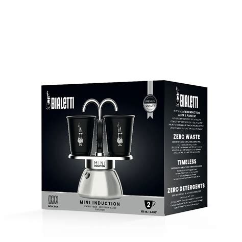 Bialetti - Mini Induction Set with 2 Cups - Black - Mondopiero, Melbourne