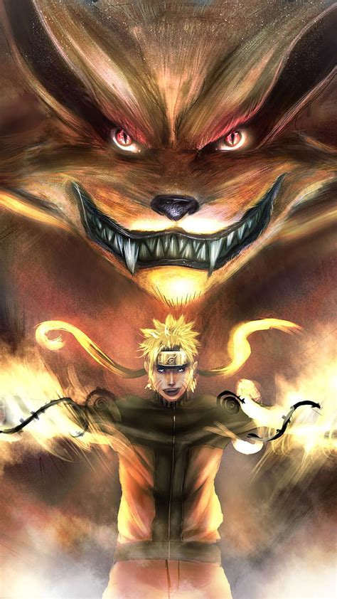 Kurama for iPhone and Android, Baby Naruto and Kurama HD phone wallpaper | Pxfuel