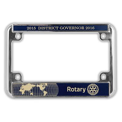 Rotary Motorcycle License Plate Frame - Rotary Club Supplies - Russell ...