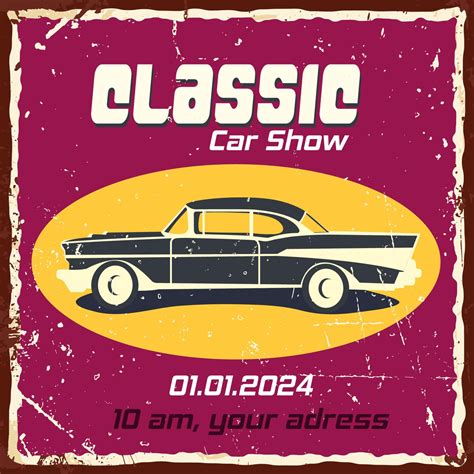 Classic car vintage poster. Retro car banner, flyer concept. 23205531 ...