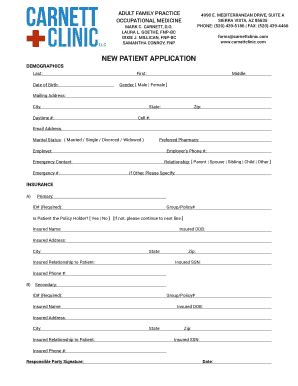 New Patient Application.pages - Carnett Clinic - Fill and Sign Printable Template Online