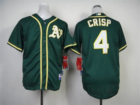 4 Coco Crisp Jersey Oakland Athletics Crisp Baseball Jersey Green White Yellow Top Stitched ...