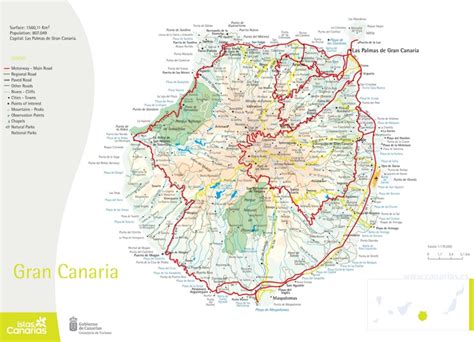 Large detailed map of Gran Canaria with beaches - Ontheworldmap.com