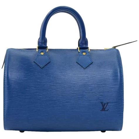 Vintage Louis Vuitton Speedy 25 Blue Epi Leather City Hand Bag For Sale at 1stDibs