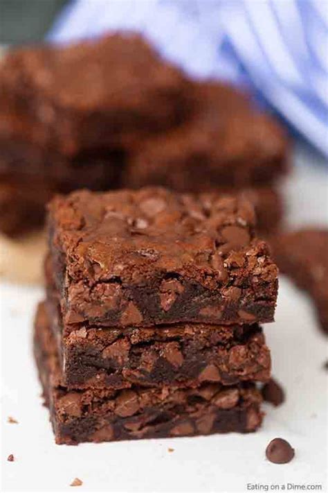 Double chocolate chip brownies - easy chocolate chip brownie recipe