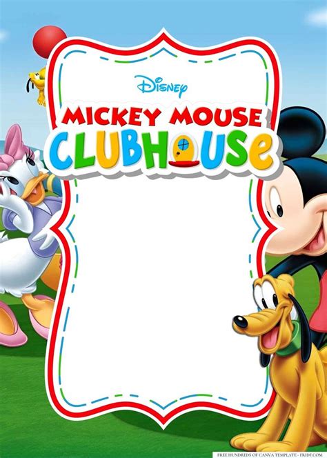 Mickey Mouse Clubhouse Birthday Invitation Templates | Desain banner, Desain