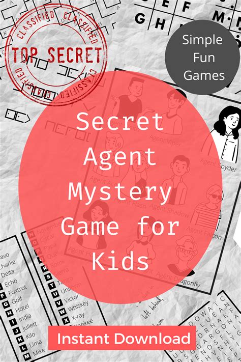 Secret Agent Mystery Mission for kids, Printable Spy Escape Room Game, Secret Agent Detective ...