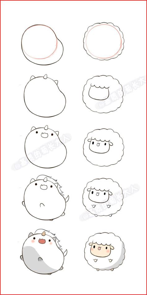 Easy Animal Drawings Step By Step 58627 Image Result For Cute Kawaii Christmas A... - Typical ...